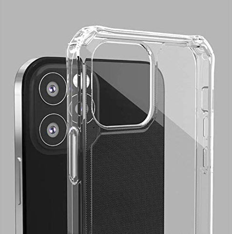 Bulletproof Crystal Clear TPU case Designed for and Compatible with The New 2020 iPhone 12 + Free Tempered Glass Screen Protector Included